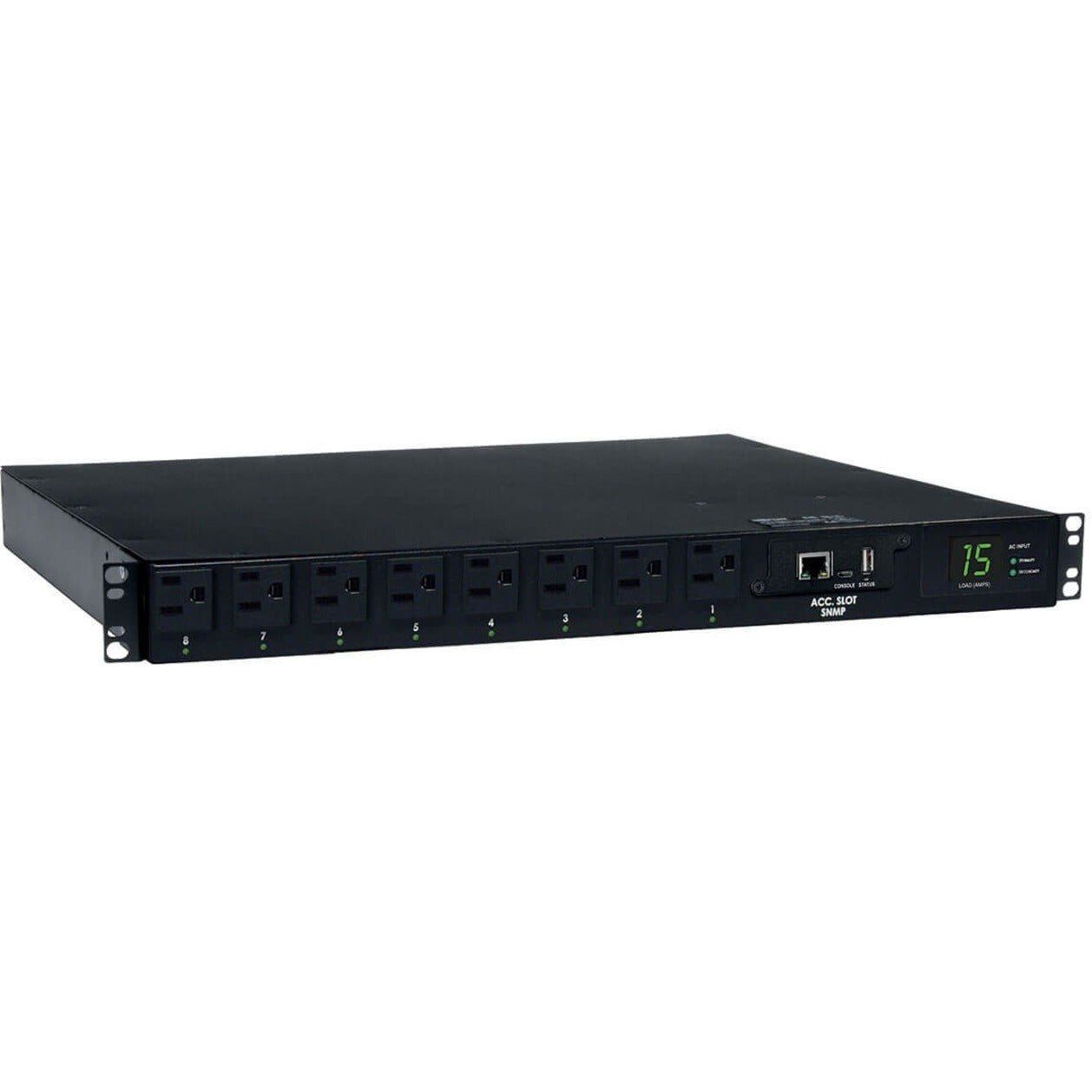 Tripp Lite PDUMH15ATNET PDU Switched ATS 120V 15A 8 Outlet, Integrated Automatic Transfer Switch, Web/Network Monitoring and Control
