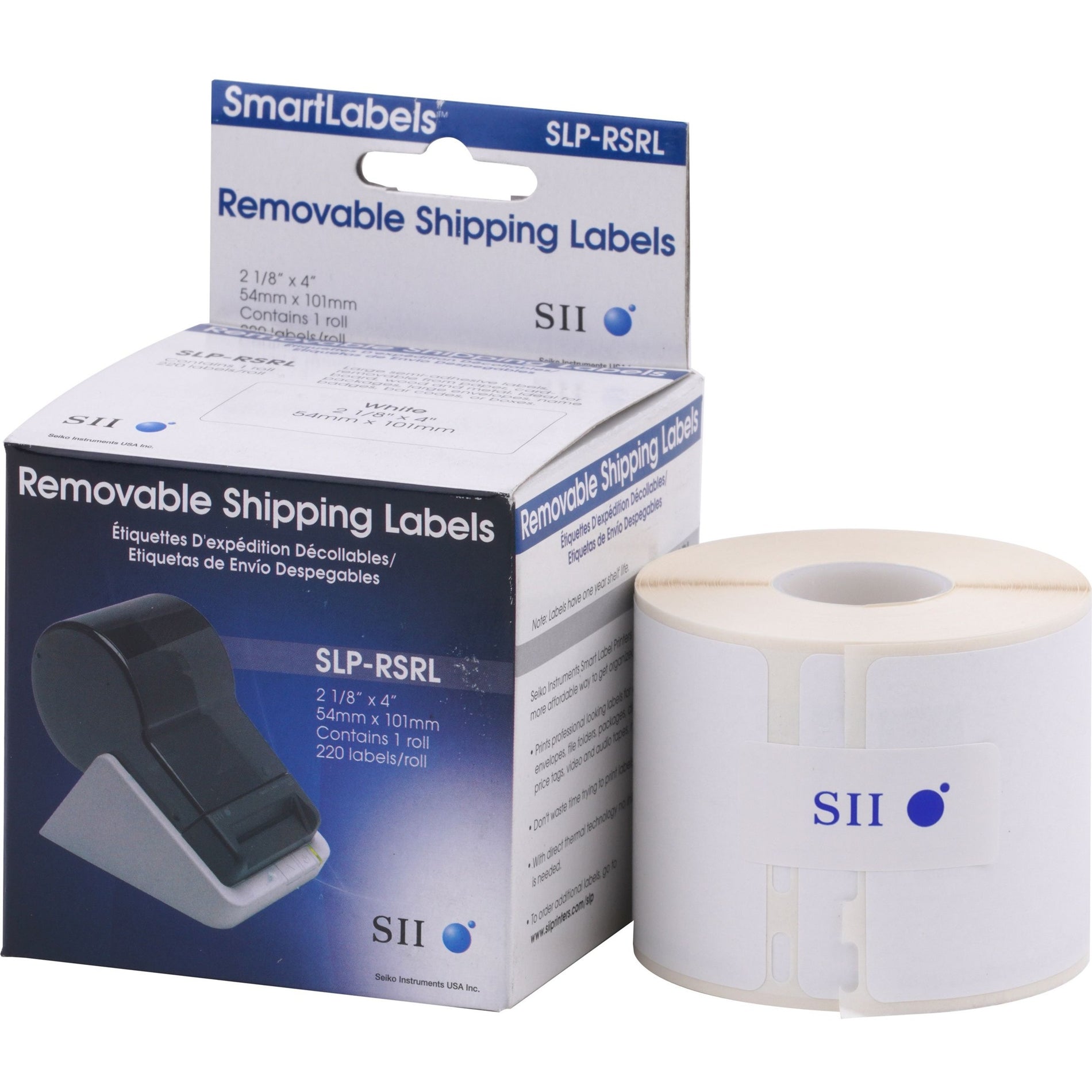 Seiko SLP-RSRL Shipping Labels, Removable, 3 31/32" x 2 1/8", 220 Labels