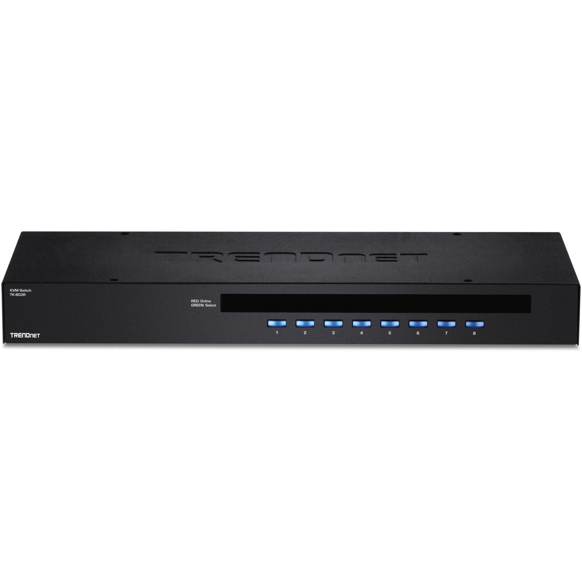 TRENDnet TK-803R 8-Port Rackmount KVM Switch, VGA & USB Connection, Device Monitoring, Auto Scan, Control up to 8 Computers/Servers