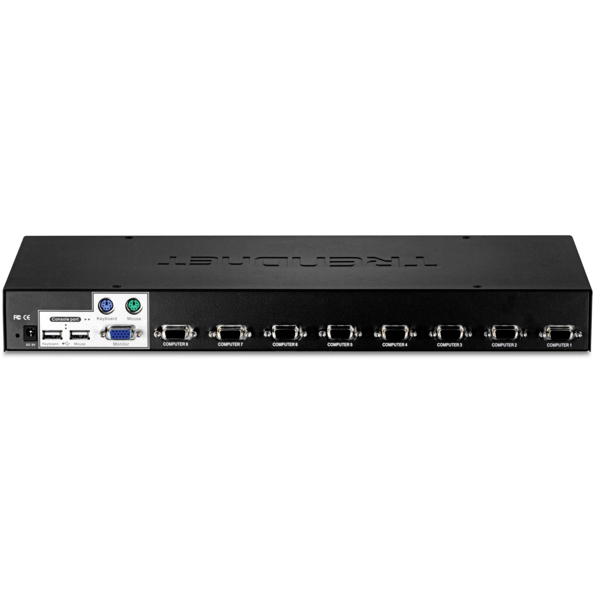 TRENDnet TK-803R 8-Port Rackmount KVM Switch, VGA & USB Connection, Device Monitoring, Auto Scan, Control up to 8 Computers/Servers