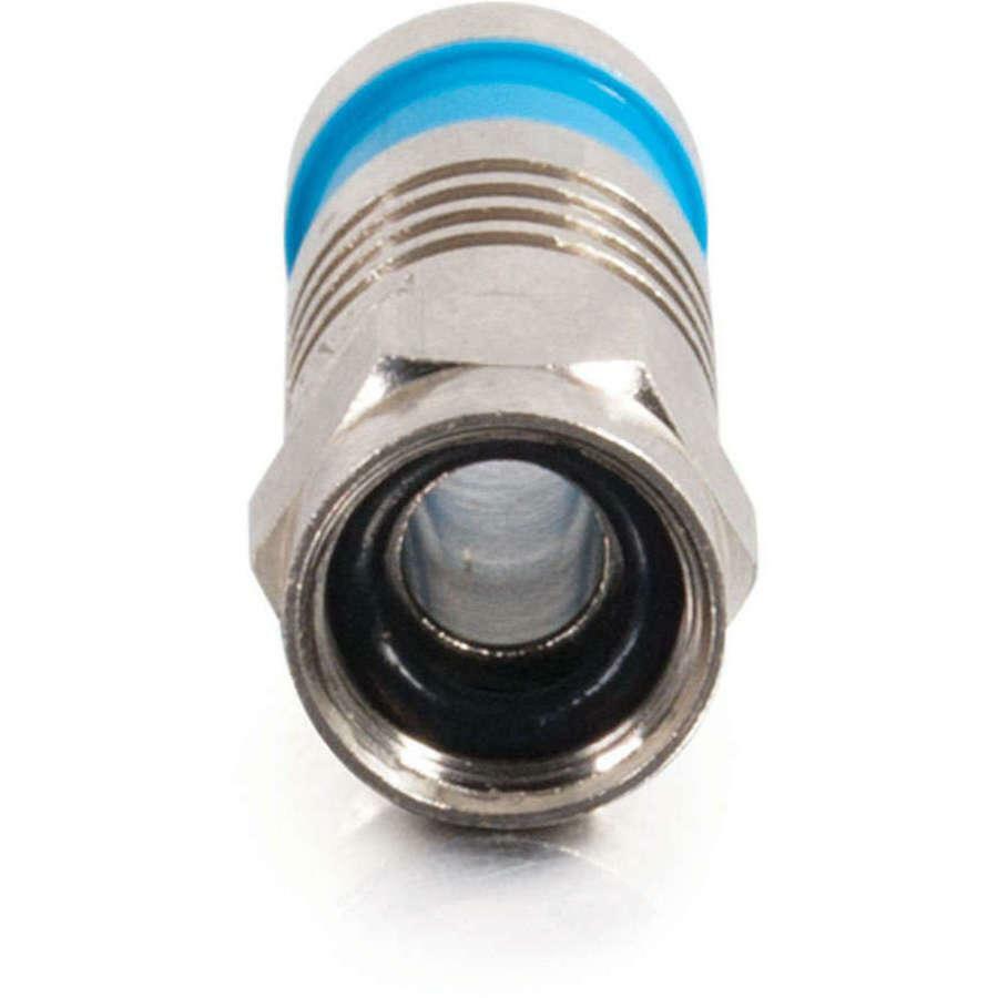 C2G 41075 RG6 Quad Compression F-Type Connector with O-Ring, 10pk - Easy and Reliable A/V Connection