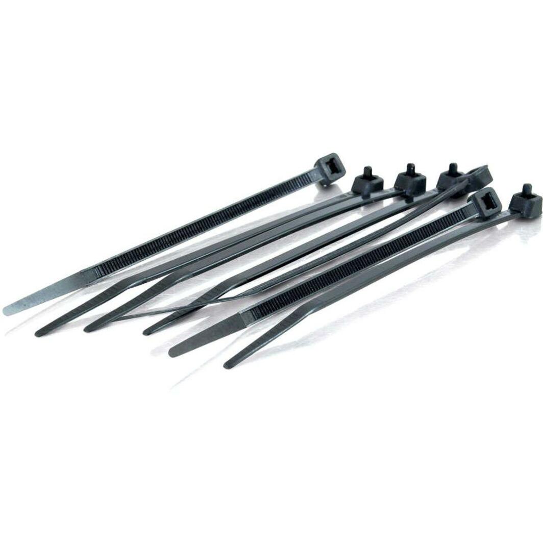 C2G 43038 7.5in Cable Tie Multipack - 100 Pack - Black, Keep Cable Bundles Clean and Well Organized