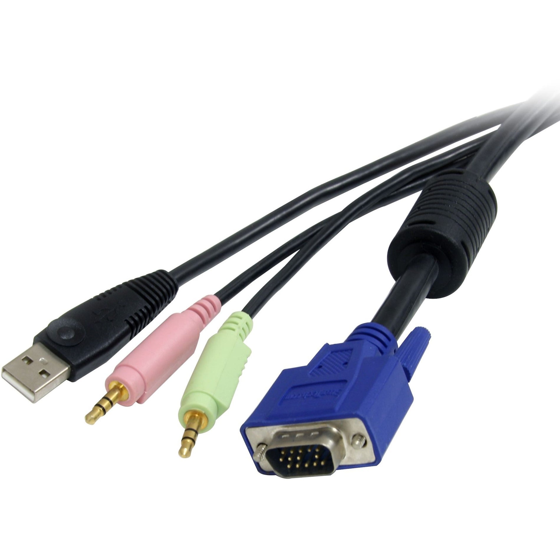 StarTech.com USBVGA4N1A6 6 ft 4-in-1 USB VGA KVM Switch Cable with Audio, Convenient and Versatile Solution for KVM Switching