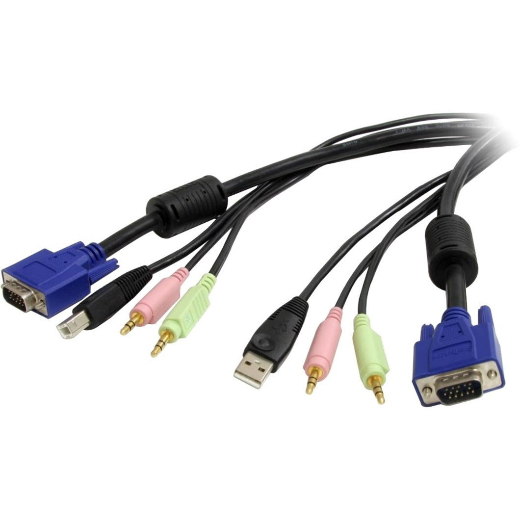 StarTech.com USBVGA4N1A10 10 ft 4-in-1 USB VGA KVM Cable w/ Audio, Lifetime Warranty, UL Certified
