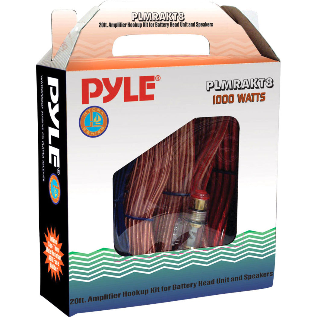 Pyle PLMRAKT8 Marine Grade 8 Gauge Amplifier Installation Kit, High Resistance to Moisture