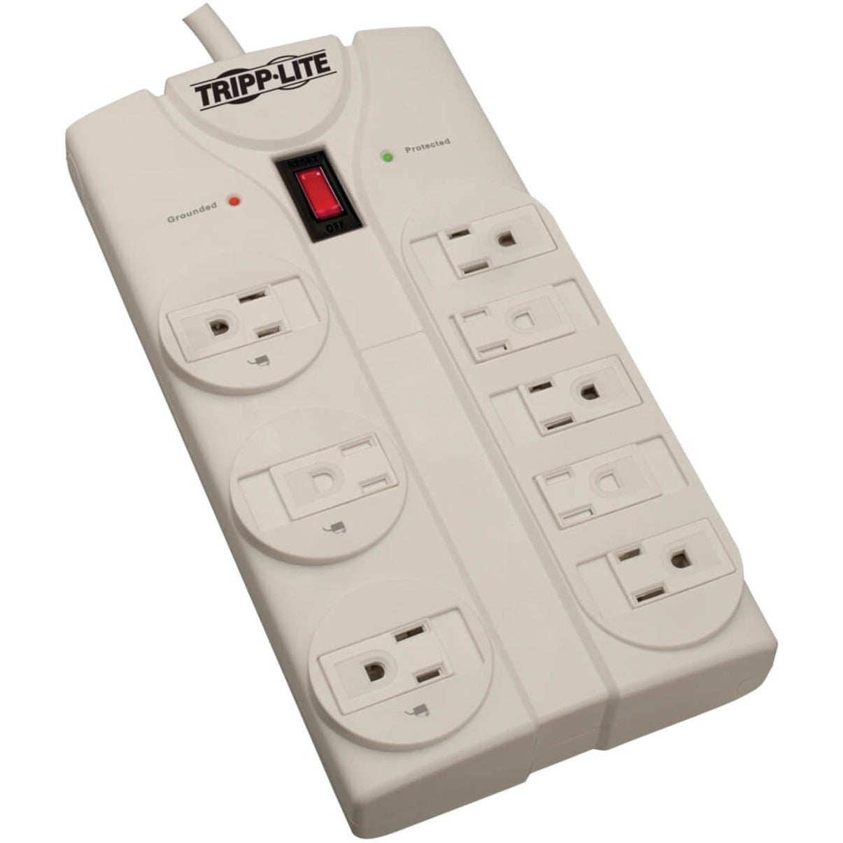 Tripp Lite TLP825 Protect It! 8-Outlet Surge Suppressor, 25' Cord, Light Gray