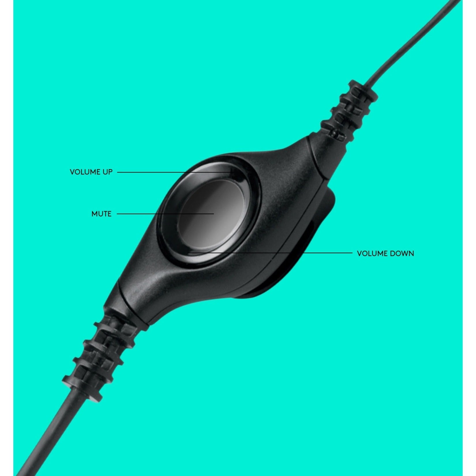 Logitech 981-000014 Padded H390 USB Headset, Volume/Mute Controls, Black