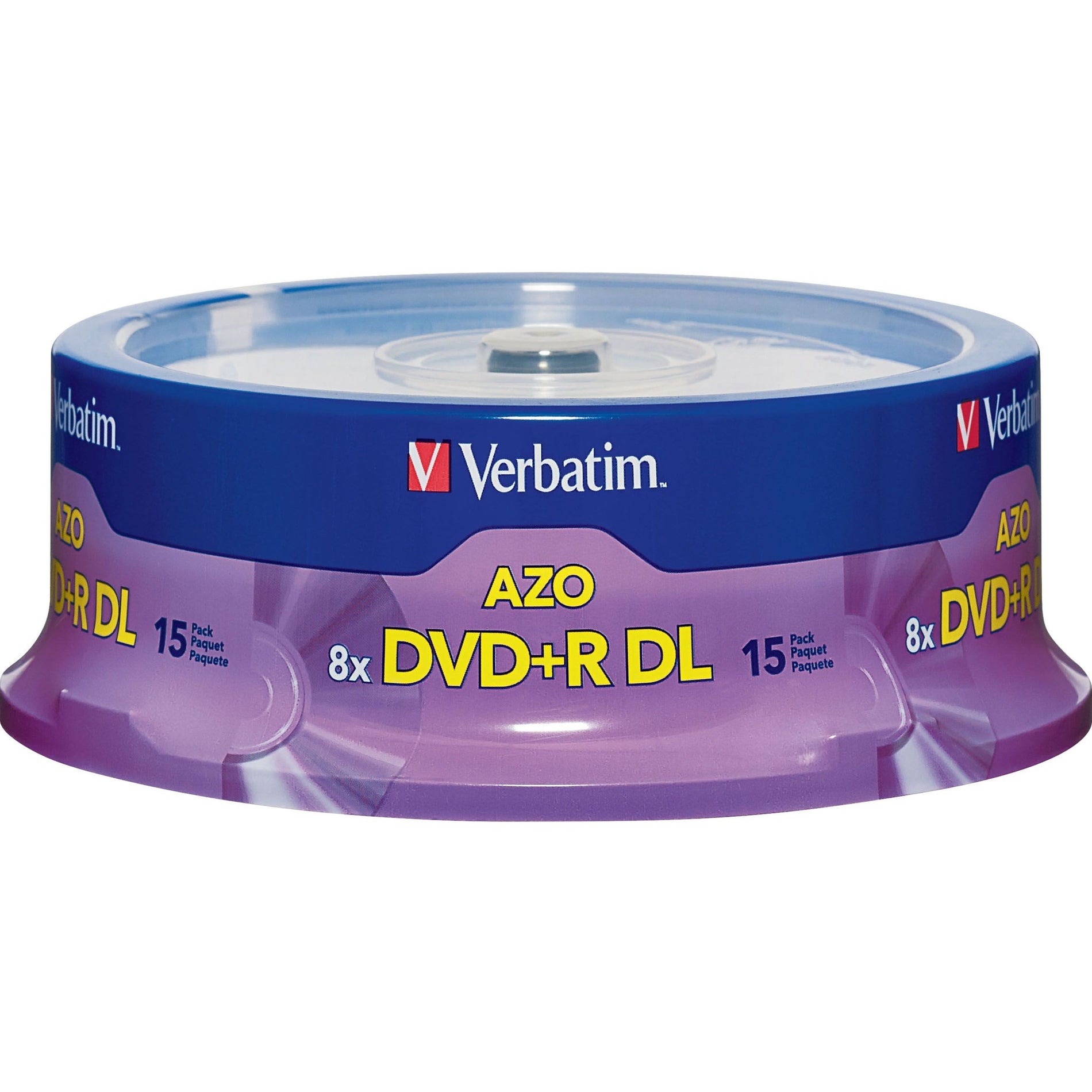 Verbatim 95484 Double Layer DVD+R DL 8.5GB 8x 15pk Spindle, Branded Surface