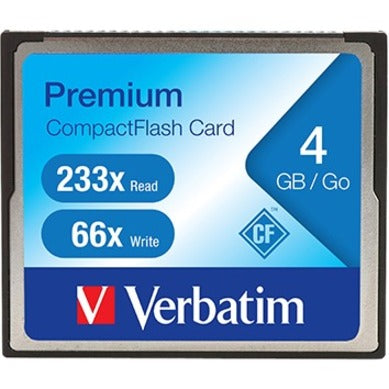 Verbatim 95500 4GB Premium CompactFlash (CF) Card, High-Speed Memory Storage