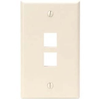 Leviton 41080-2TP QuickPort 2 Socket Faceplate, High Port Density, Specification Flexibility