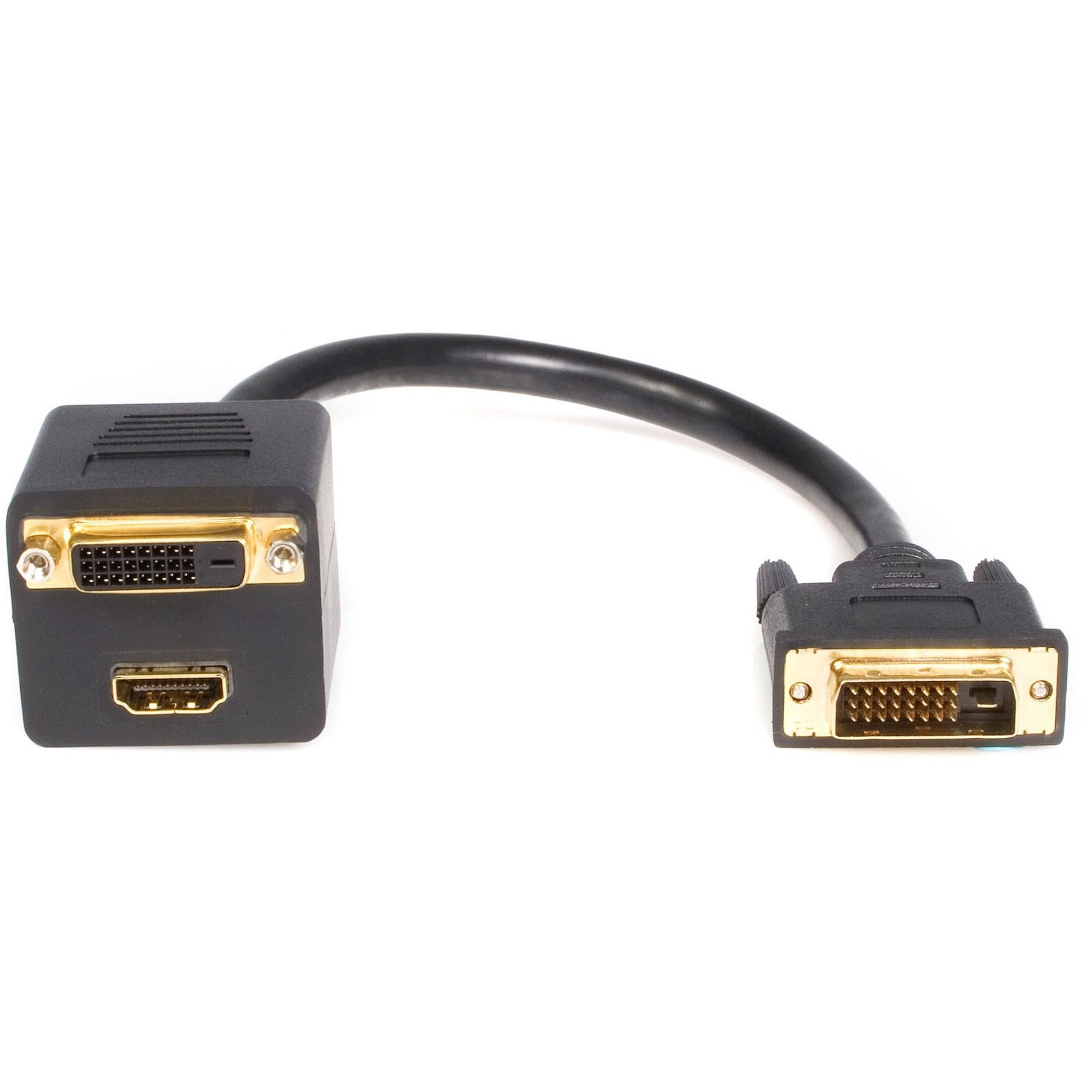 StarTech.com DVISPL1DH DVI-D to DVI-D & HDMI Splitter Cable - M/F, 1 ft Video Cable