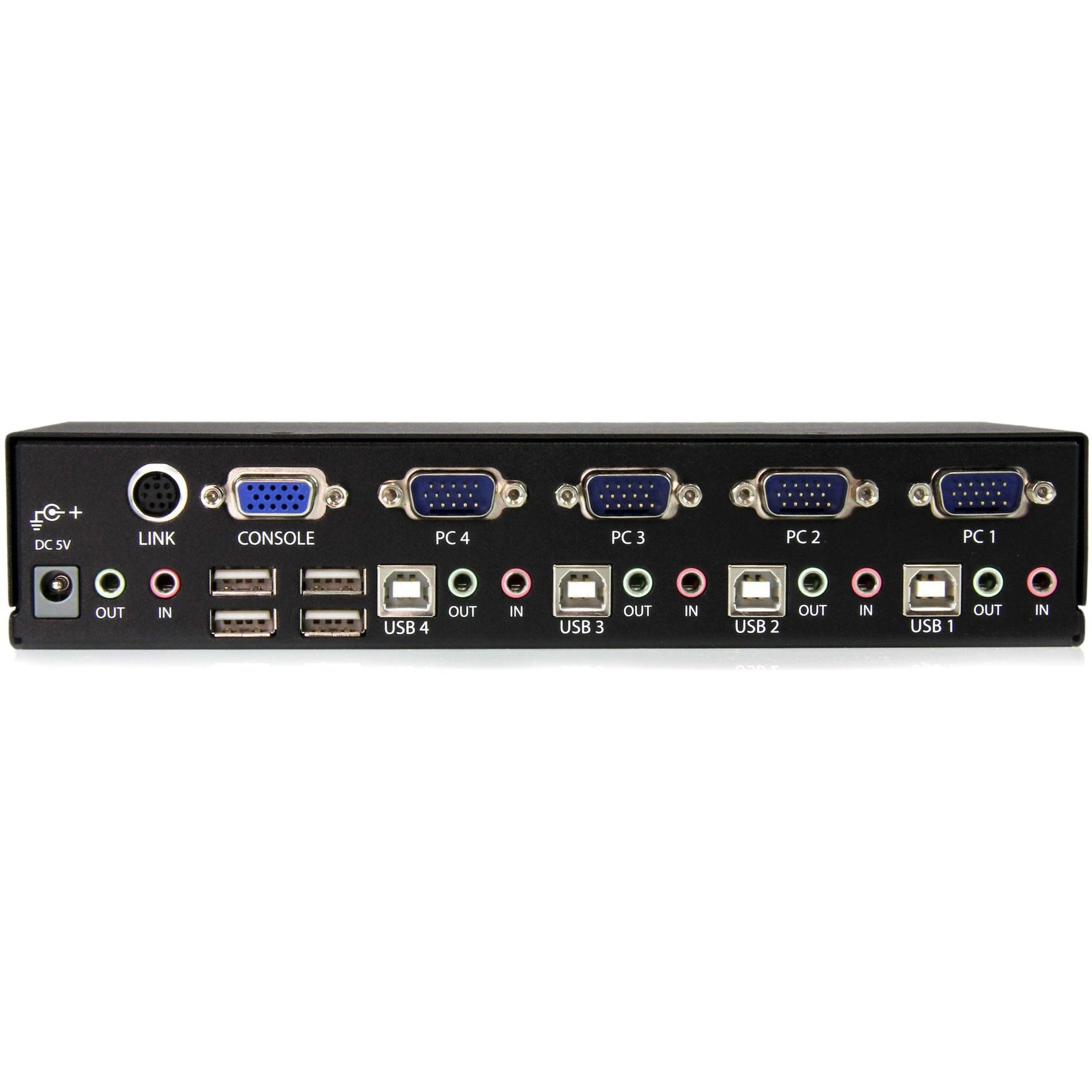 StarTech.com SV431USBAE 4 Port Rack Mountable USB KVM Switch with Audio & USB 2.0 Hub, TAA Compliant, 3 Year Warranty