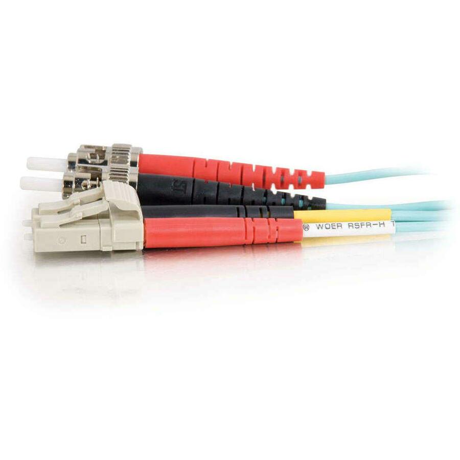 C2G 36123 3m LC-ST 10Gb 50/125 OM3 Duplex Multimode PVC Fiber Optic Cable, Designed for 10-Gigabit Ethernet Applications