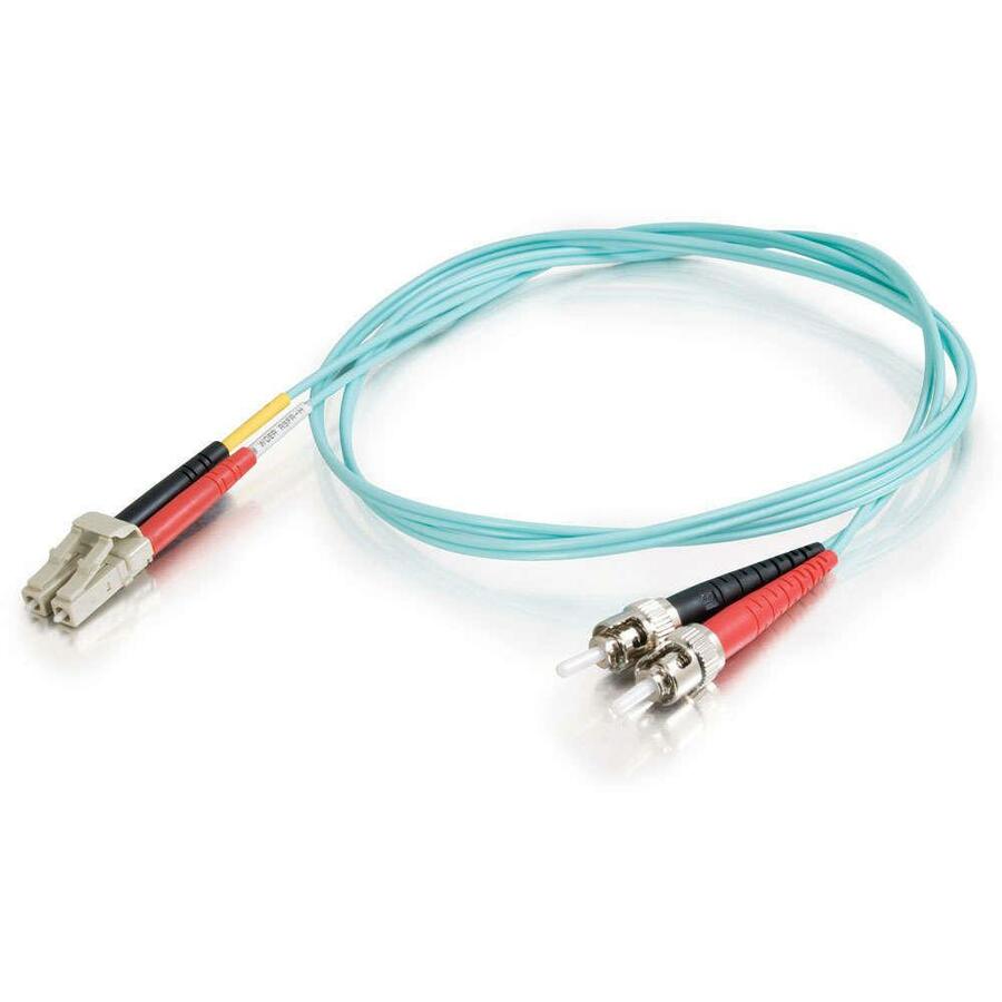 C2G 36123 3m LC-ST 10Gb 50/125 OM3 Duplex Multimode PVC Fiber Optic Cable, Designed for 10-Gigabit Ethernet Applications