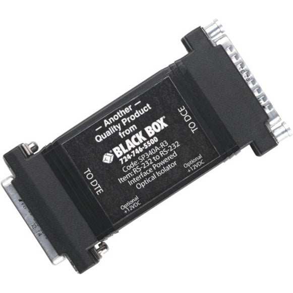 Black Box SP340A-R3 Opto Isolator - RS-232, DB25 Male to DB25 Female, 115.2-Kbps, High-Speed Data Transfer Adapter