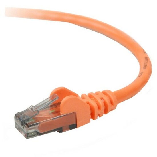 Belkin A3L980-06-ORG-S Cat.6 Patch Cable, 6 ft, Snagless, Copper Conductor, Orange