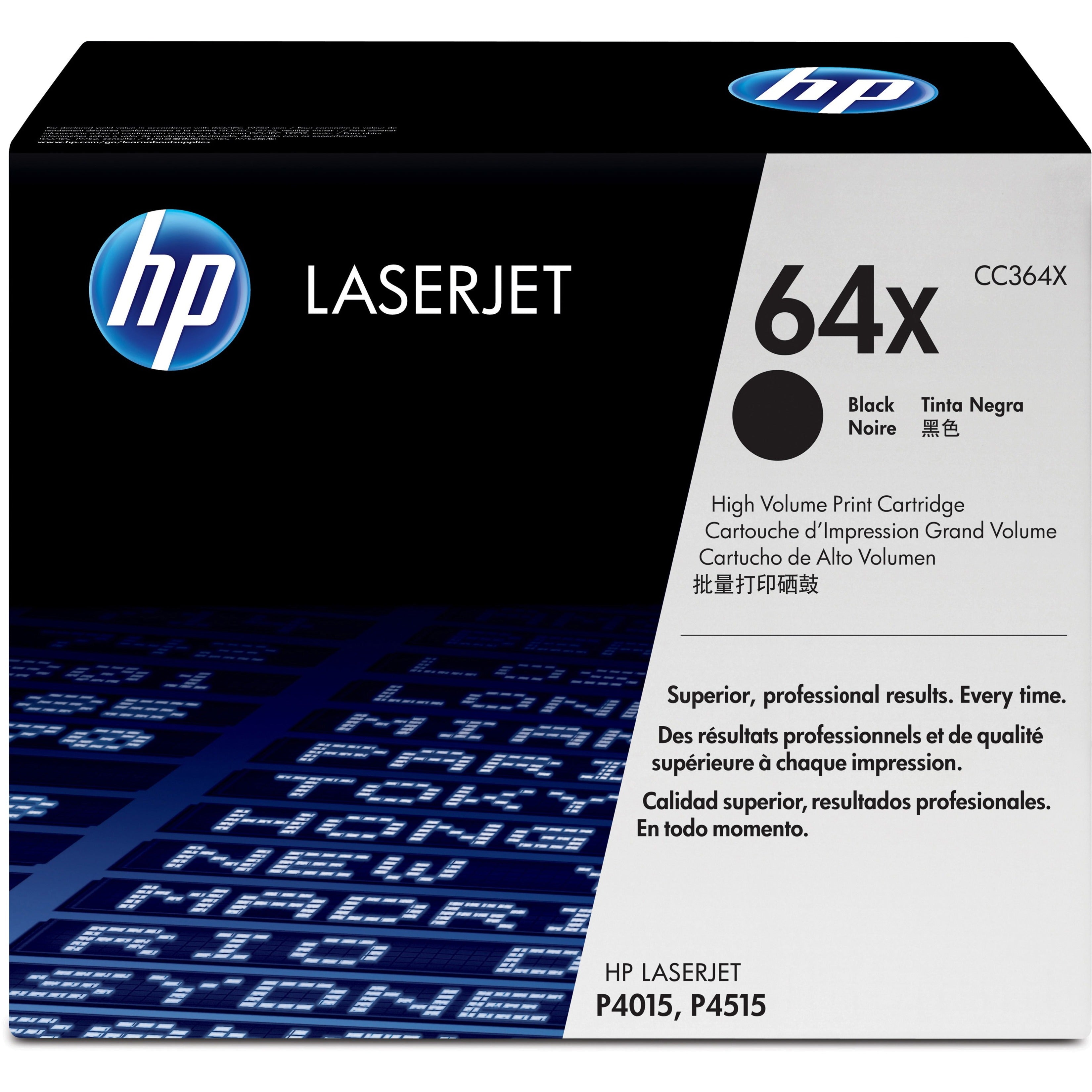 HP CC364X 64X Print Cartridge, Page Yield 24000, Black