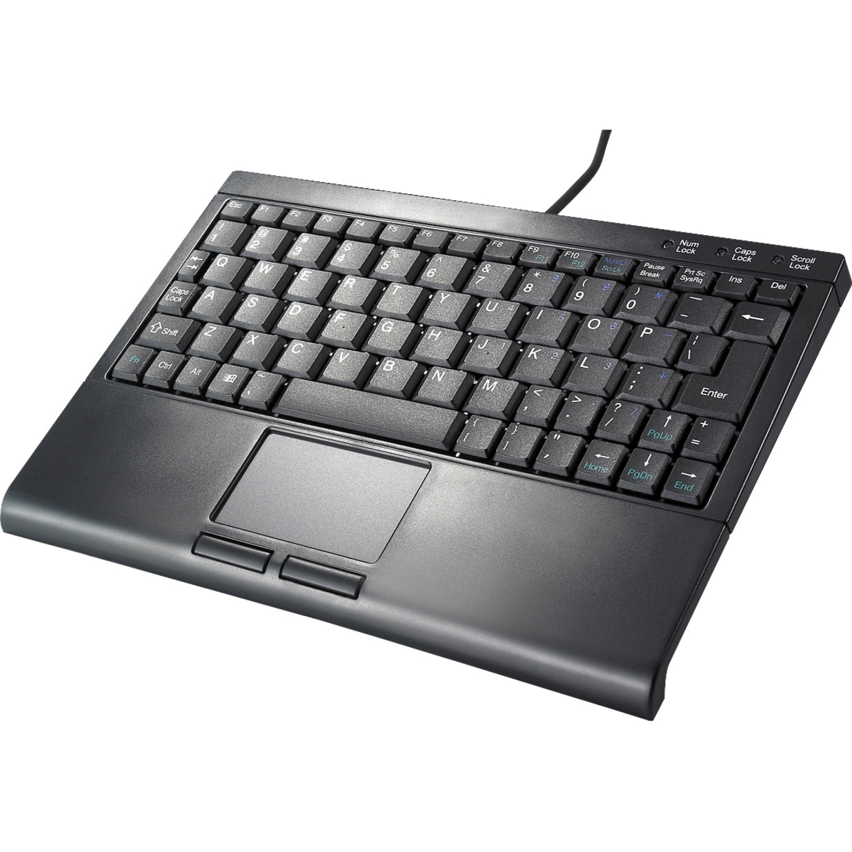 Solidtek KB-3410BU USB Super Mini Keyboard 77 Keys with Touchpad Mouse, Quiet Keys, Slim Design
