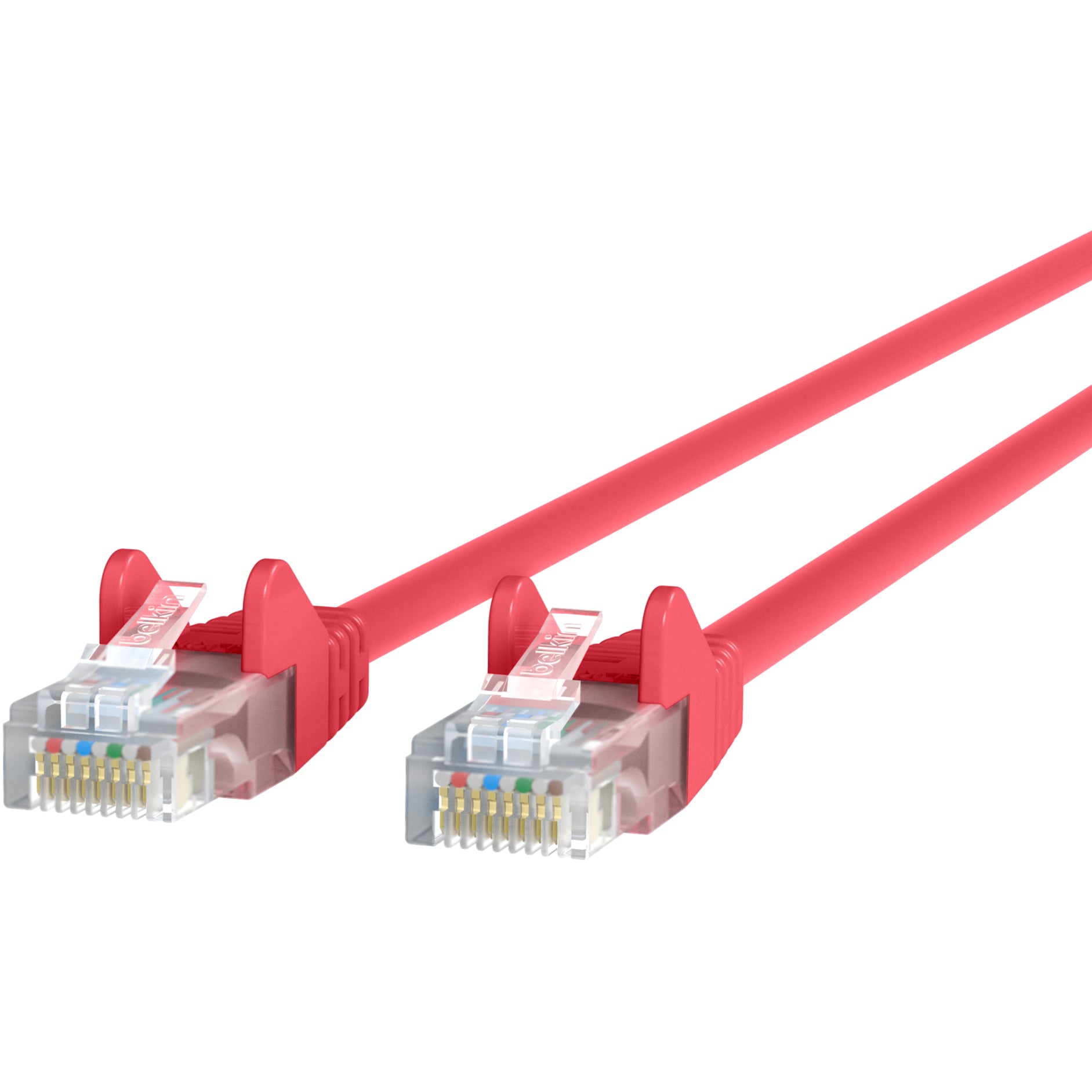 Belkin A3L980-08-RED-S Cat.6 Patch Cable, 8 ft, Snagless, Copper Conductor, Red