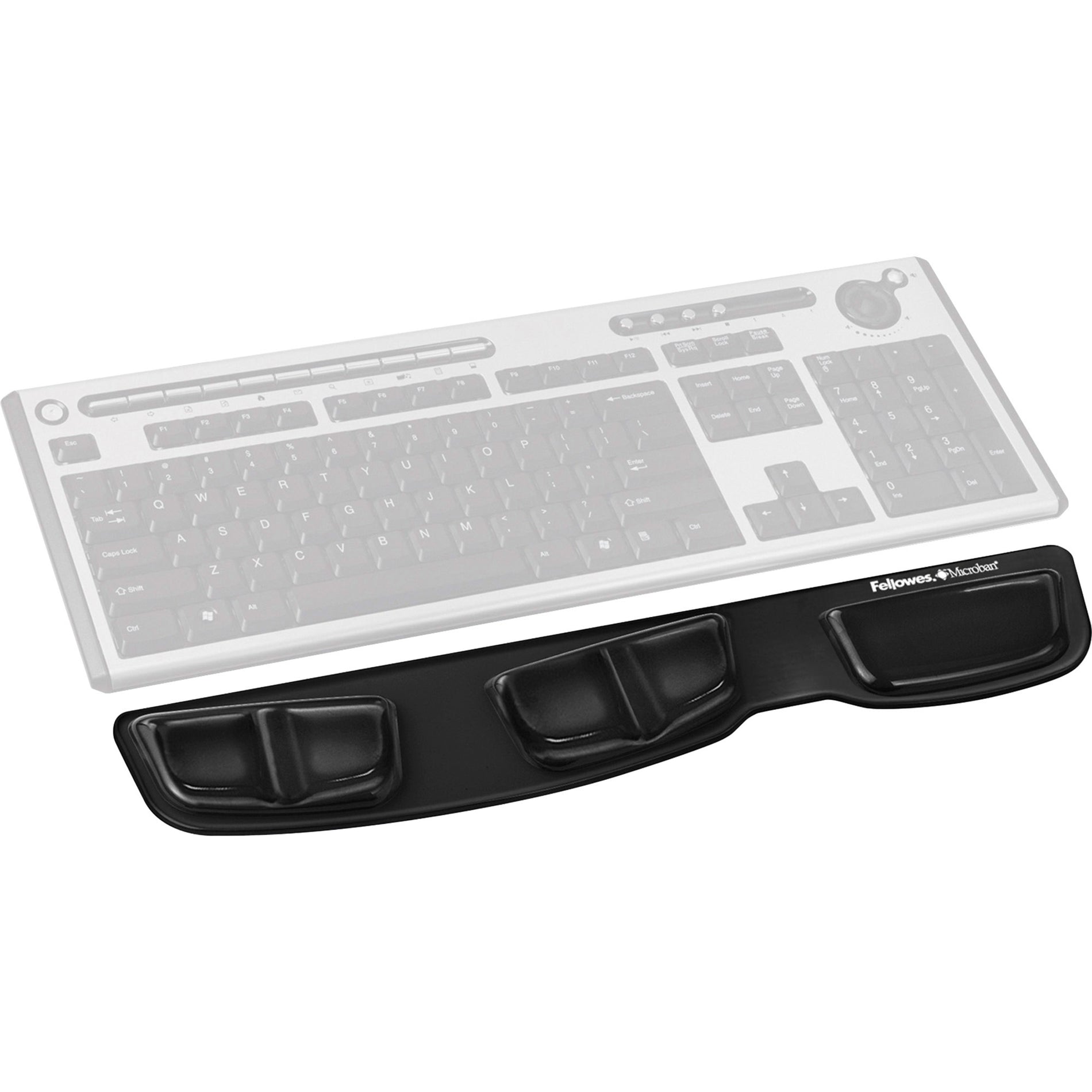 Fellowes 9183201 Keyboard Palm Support with Microban® Protection, Pressure Reliever, Comfortable, Health V-Channel, Antimicrobial