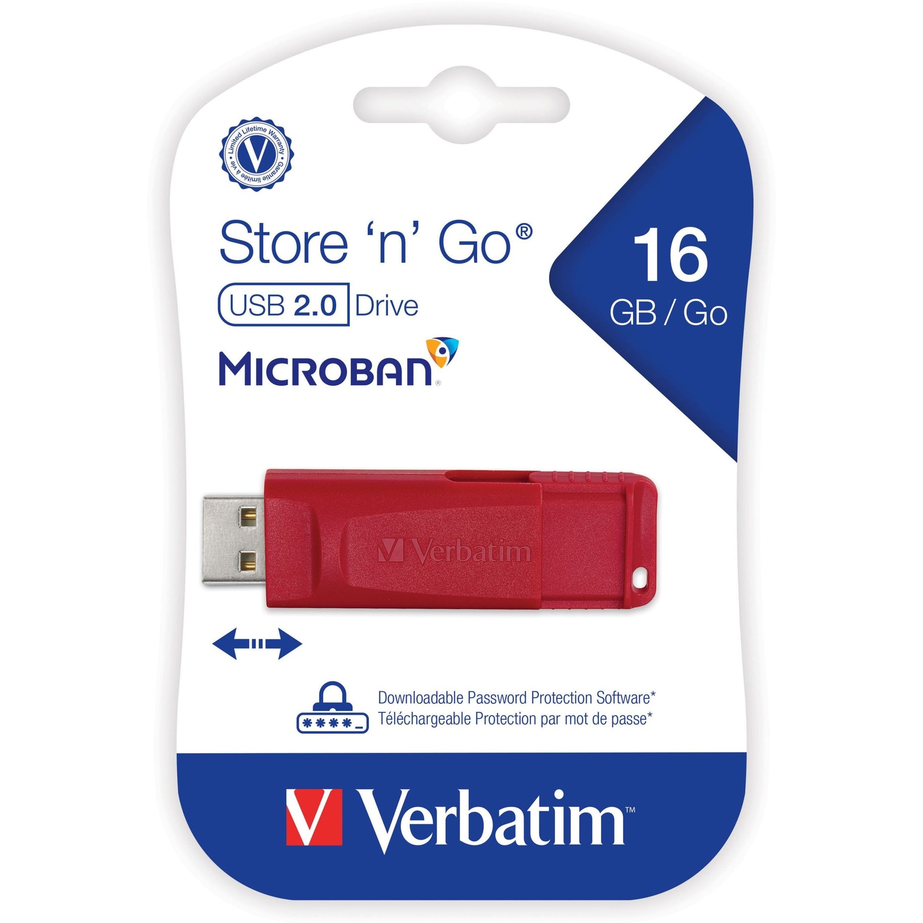 Verbatim 96317 Store 'n' Go USB Flash Drive, 16GB Storage Capacity