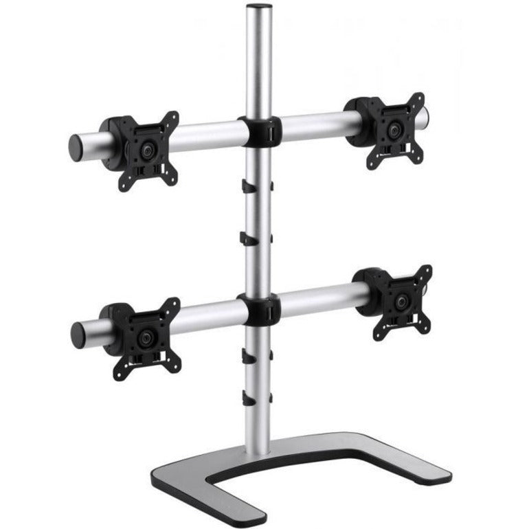 Atdec VFS-Q Freestanding LED/LCD Monitor Stand To Support Four Monitors, Silver, Cable Management, 10 Year Warranty