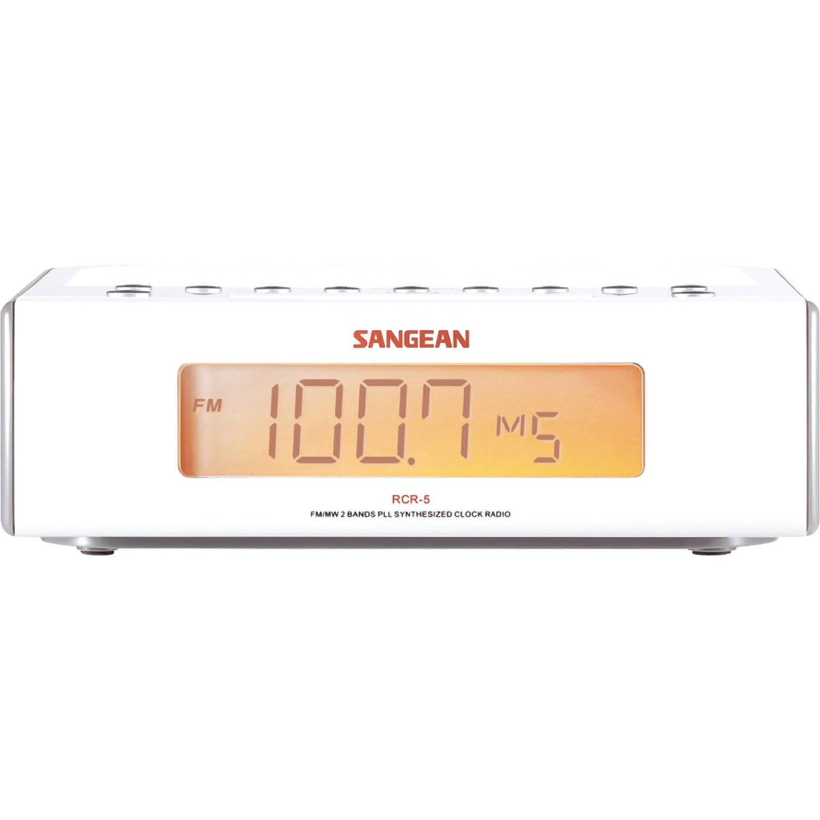 Sangean RCR-5 Clock Radio - 2 x Alarm, Set Alarms by Weekday/Weekend/Daily/Once, Sleep Timer, Nap Timer