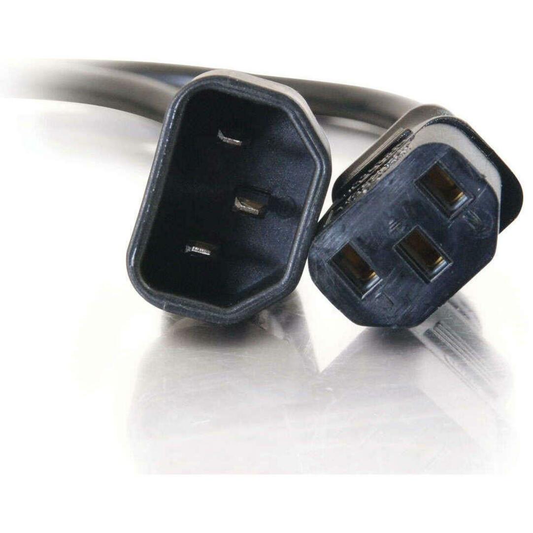C2G 29933 5ft 16 AWG 250 Volt Computer Power Extension Cord, Black