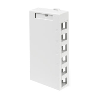 Leviton 410896WP QuickPort 6 Socket Mounting Box, White