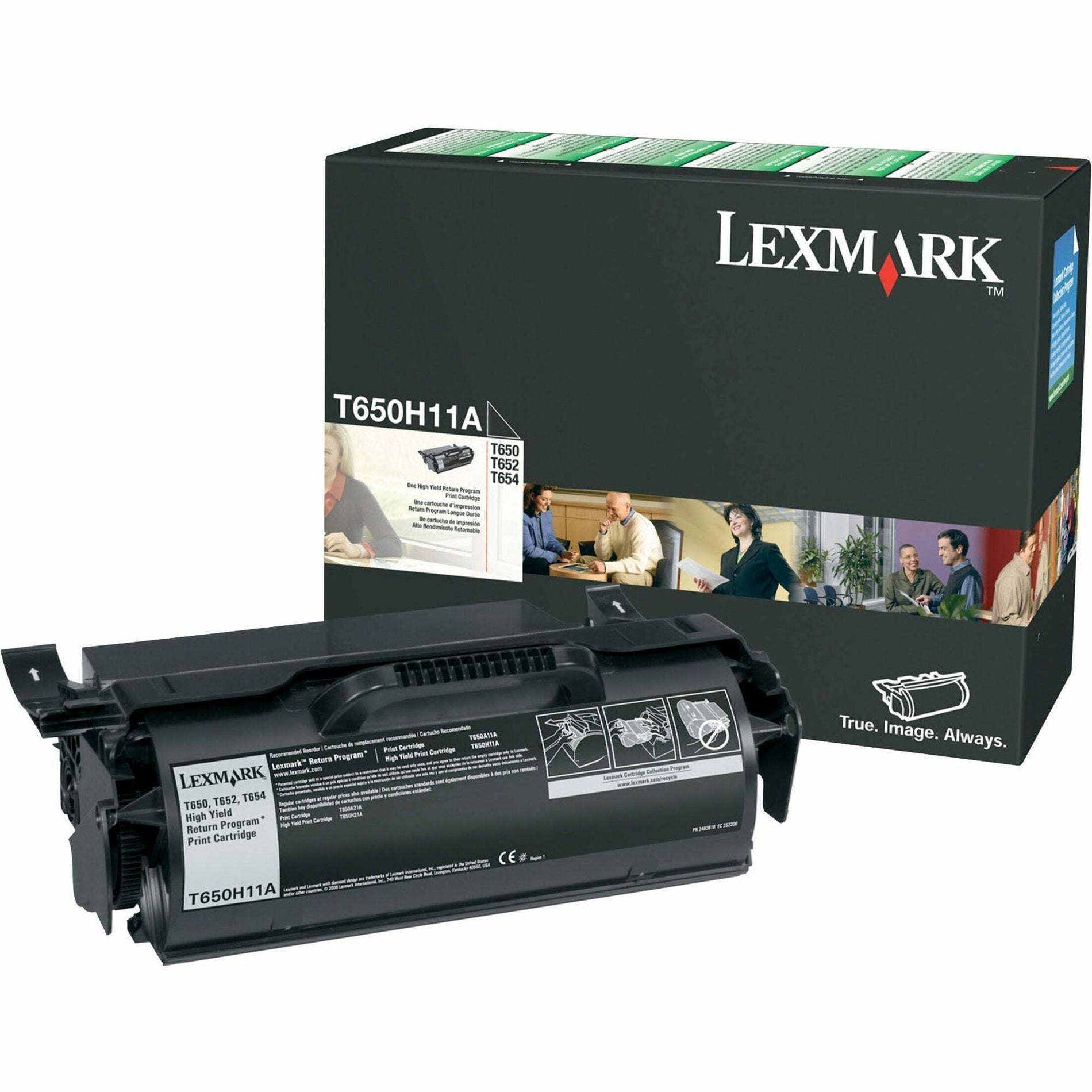 Lexmark T650H11A T650A11A/H11A Toner Cartridge, 25000 Page Yield, Black