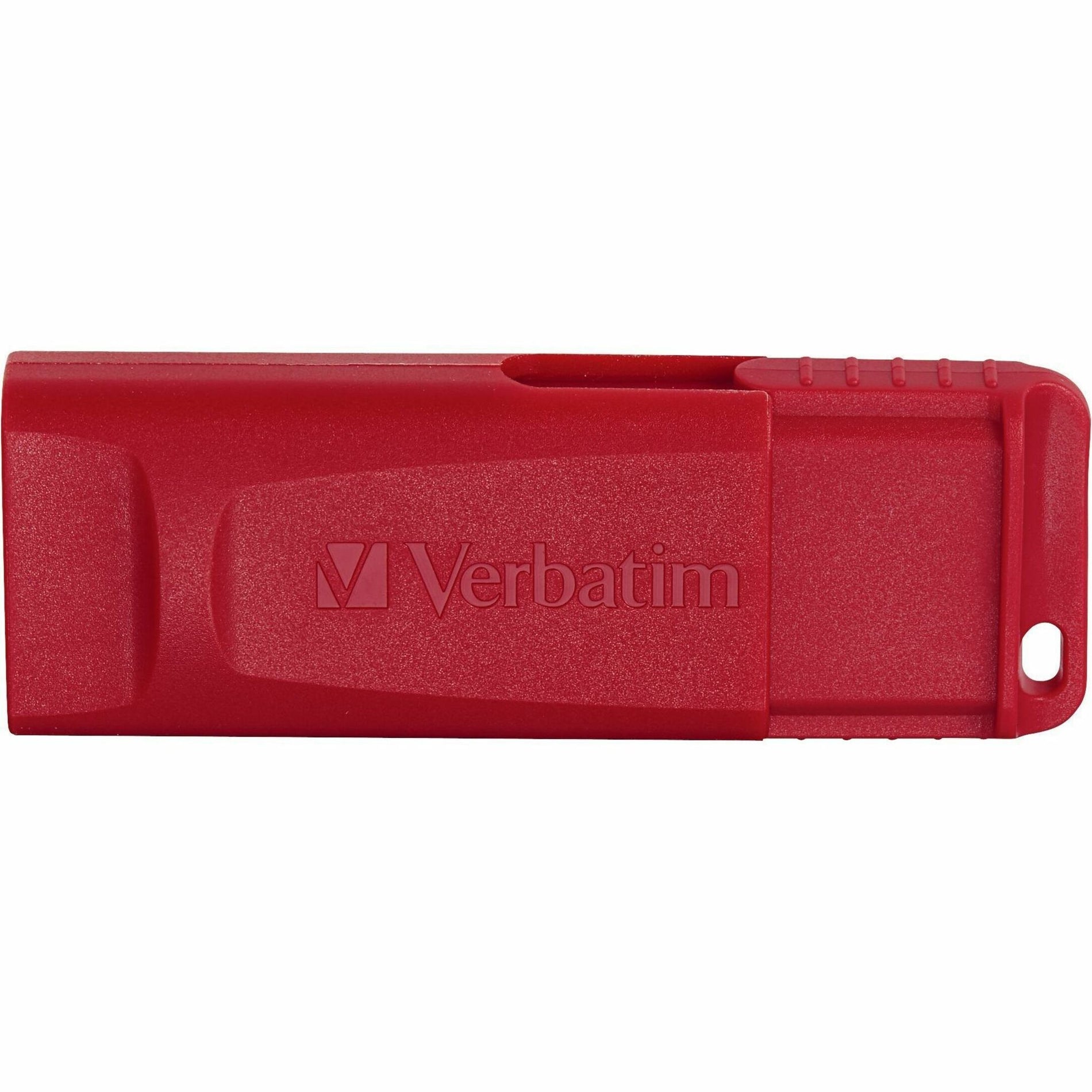 Verbatim 96806 Store 'n' Go USB Flash Drive, 32GB, Red, Capless, Antimicrobial