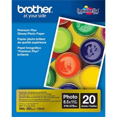 Brother BP71GLTR Innobella Photo Paper, Glossy, Letter-size (20 sheets)