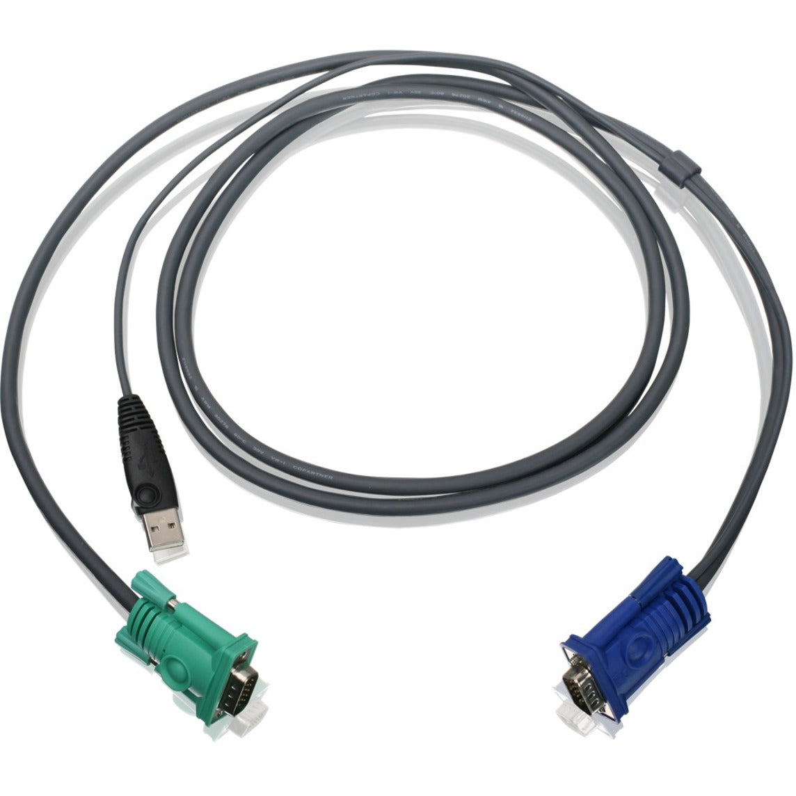IOGEAR G2L5202U USB KVM Cable 6 Ft, Copper Conductor, 2-way, Keyboard/Mouse, Computer, KVM Switch