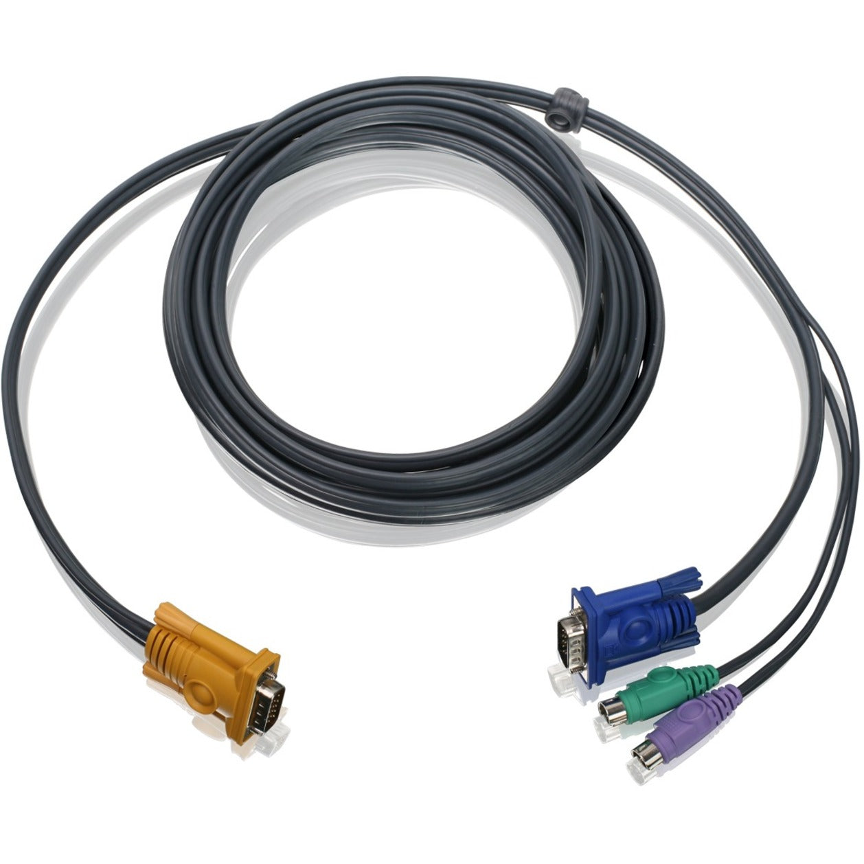 IOGEAR G2L5203P PS/2 KVM Cable 10 Ft, Copper Conductor, HD-15 Male Connectors, Black