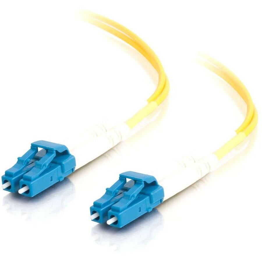 C2G 37464 15m LC-LC 9/125 OS2 Duplex Single-Mode Fiber Cable, Yellow, Gigabit Ethernet Applications