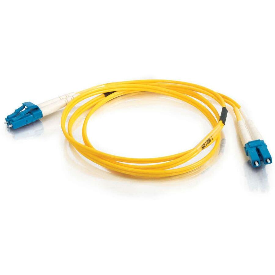 C2G 37464 15m LC-LC 9/125 OS2 Duplex Single-Mode Fiber Cable, Yellow, Gigabit Ethernet Applications