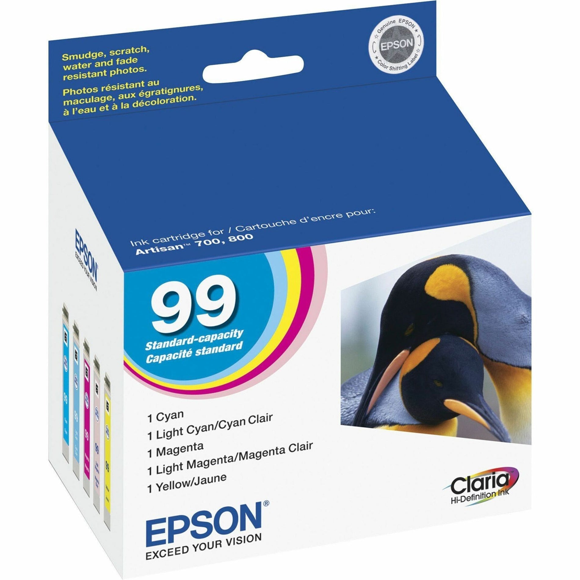 Epson T099920-S No. 99 Multipack Hi Definition Ink Cartridge, Yellow, Light Magenta, Light Cyan, Cyan, Magenta