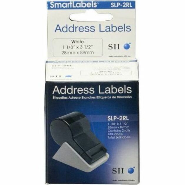 Seiko SLP-2RL SmartLabel Printer Address Labels, 1-1/8"x3-1/2", 130 Labels per Roll