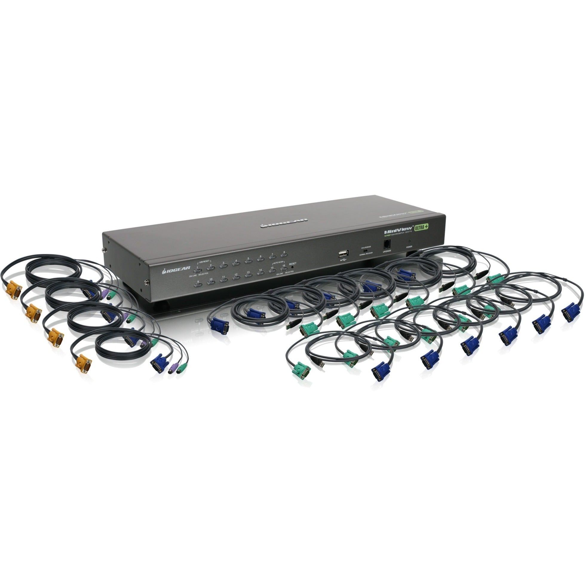 IOGEAR GCS1716KIT USB PS/2 Combo KVM Switch, 16 Computers Supported, 3 Year Warranty