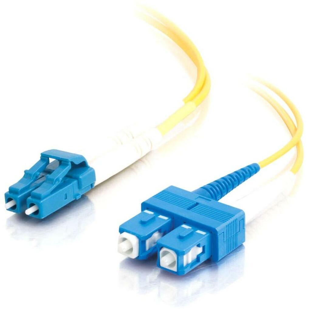 C2G 37467 4m LC-SC 9/125 OS2 Duplex Single-Mode Fiber Optic Cable, Yellow, 13ft