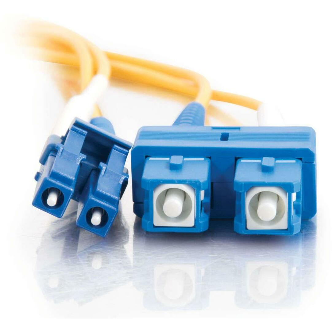 C2G 37468 6m LC-SC 9/125 OS2 Duplex Single-Mode Fiber Cable, Yellow, Gigabit Ethernet Applications