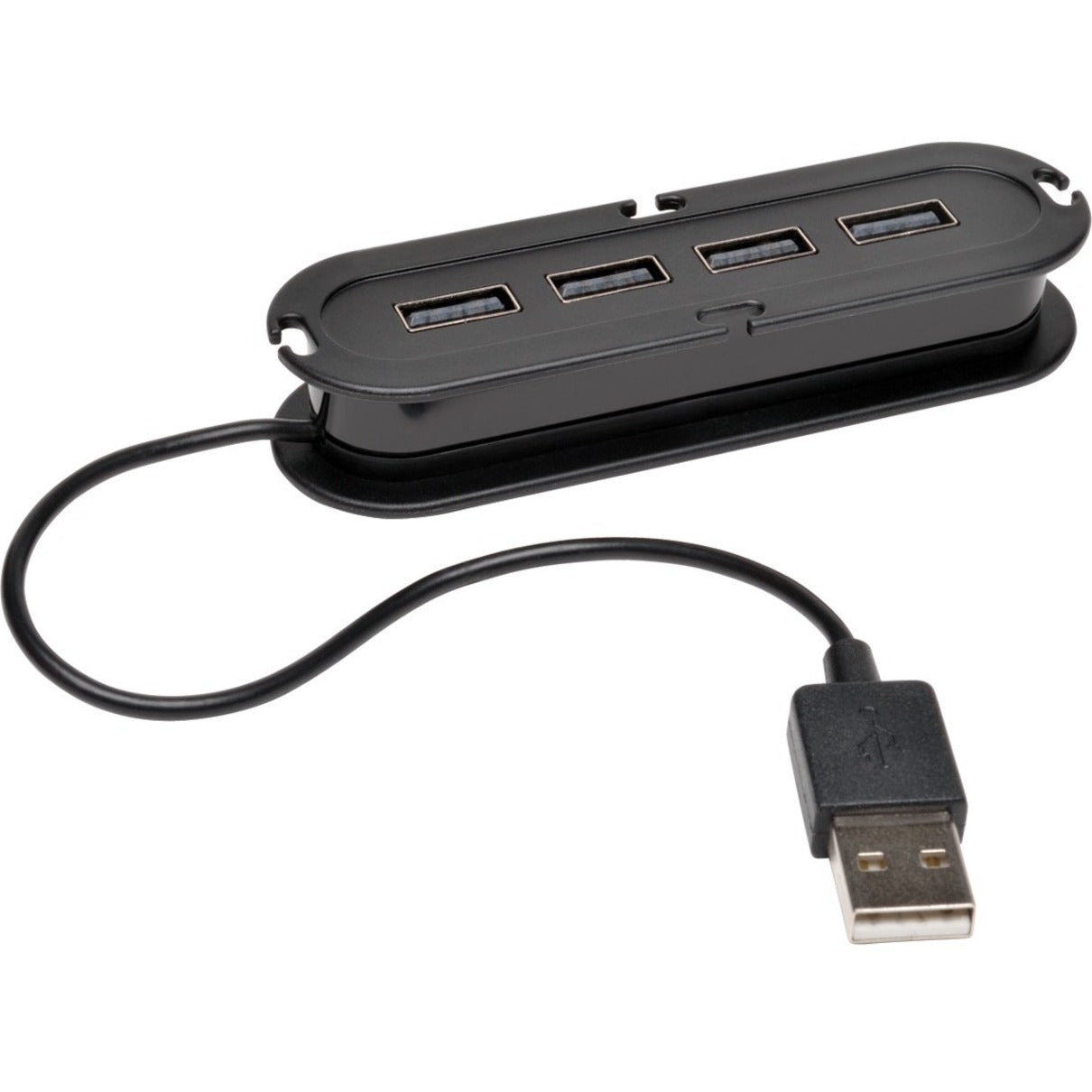 Tripp Lite U222-004-R 4-Port USB 2.0 Hi-Speed Ultra-Mini Hub, Compact Design, Black