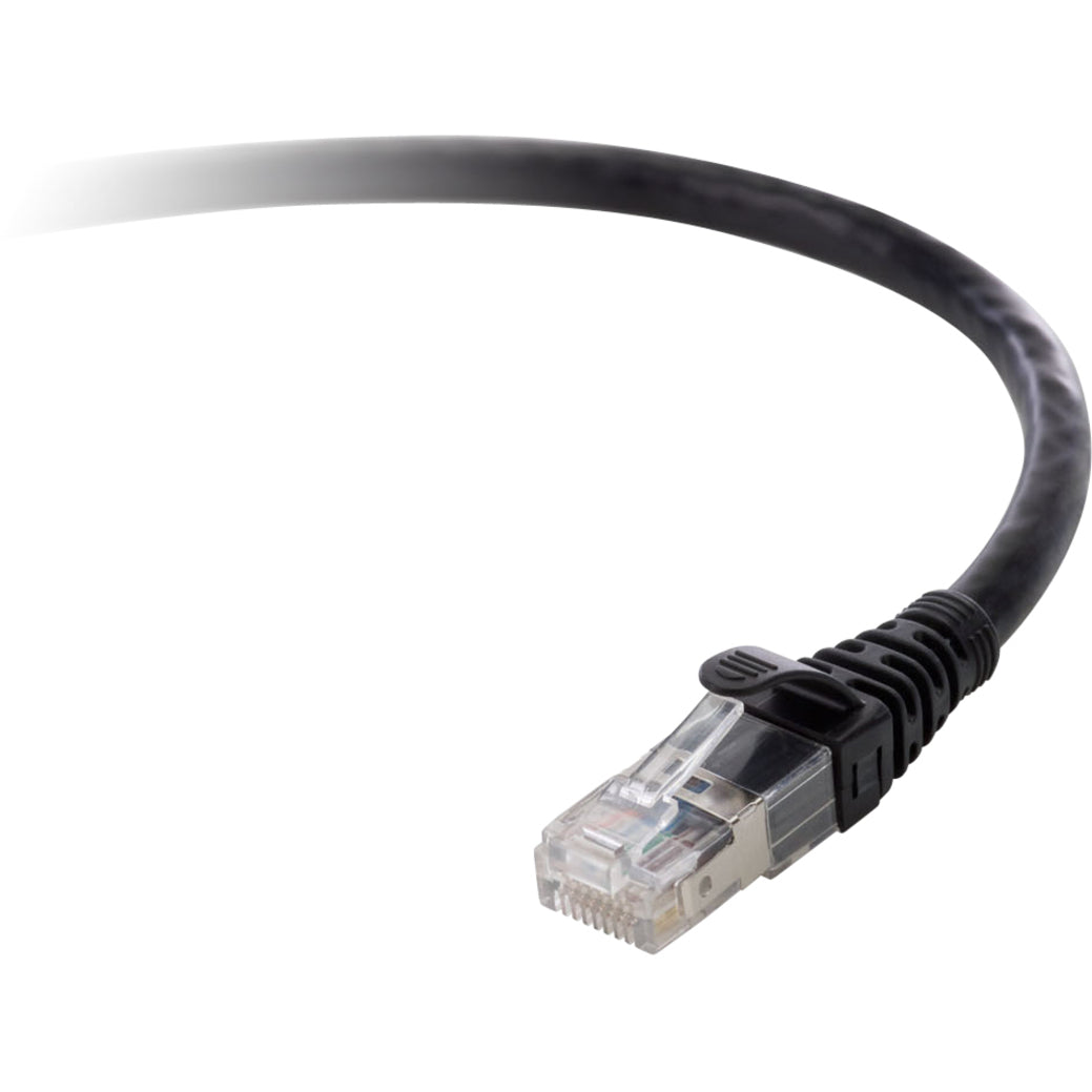 Belkin F2CP003-10BK-LS Cat. 6a Patch Cable, 10 ft, Snagless, Copper Conductor, RJ-45 Male Connectors, Black