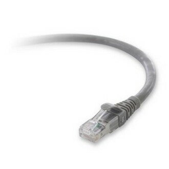Belkin F2CP003-01GY-LS Cat.6a Patch Cord, 1 ft, Molded, Snagless, Gray