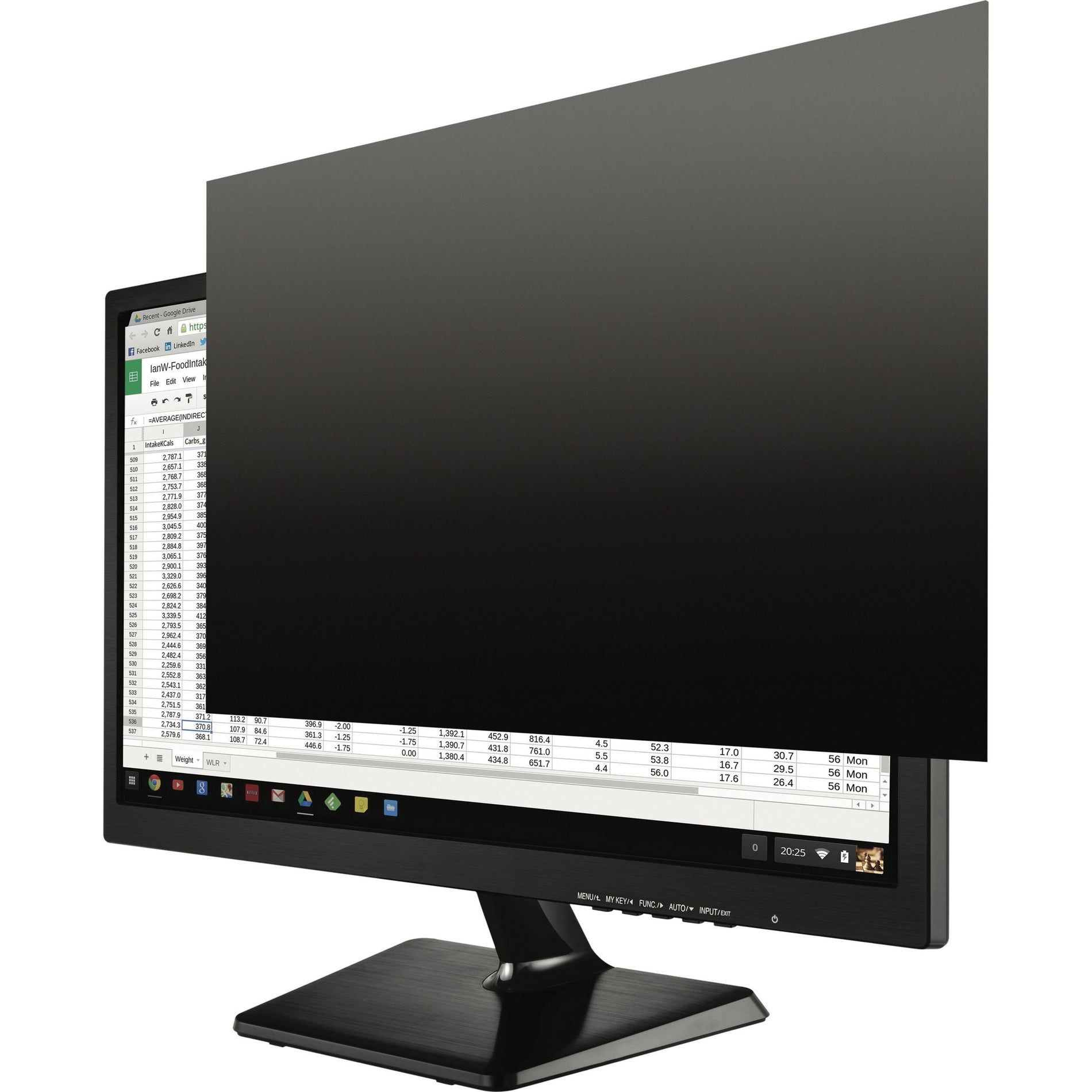 Kantek SVL19.0W Secure-View Blackout Privacy Filter - Fits 19" Widescreen LCD Monitors, Microlouver Privacy Technology, Anti-glare, Damage Resistant
