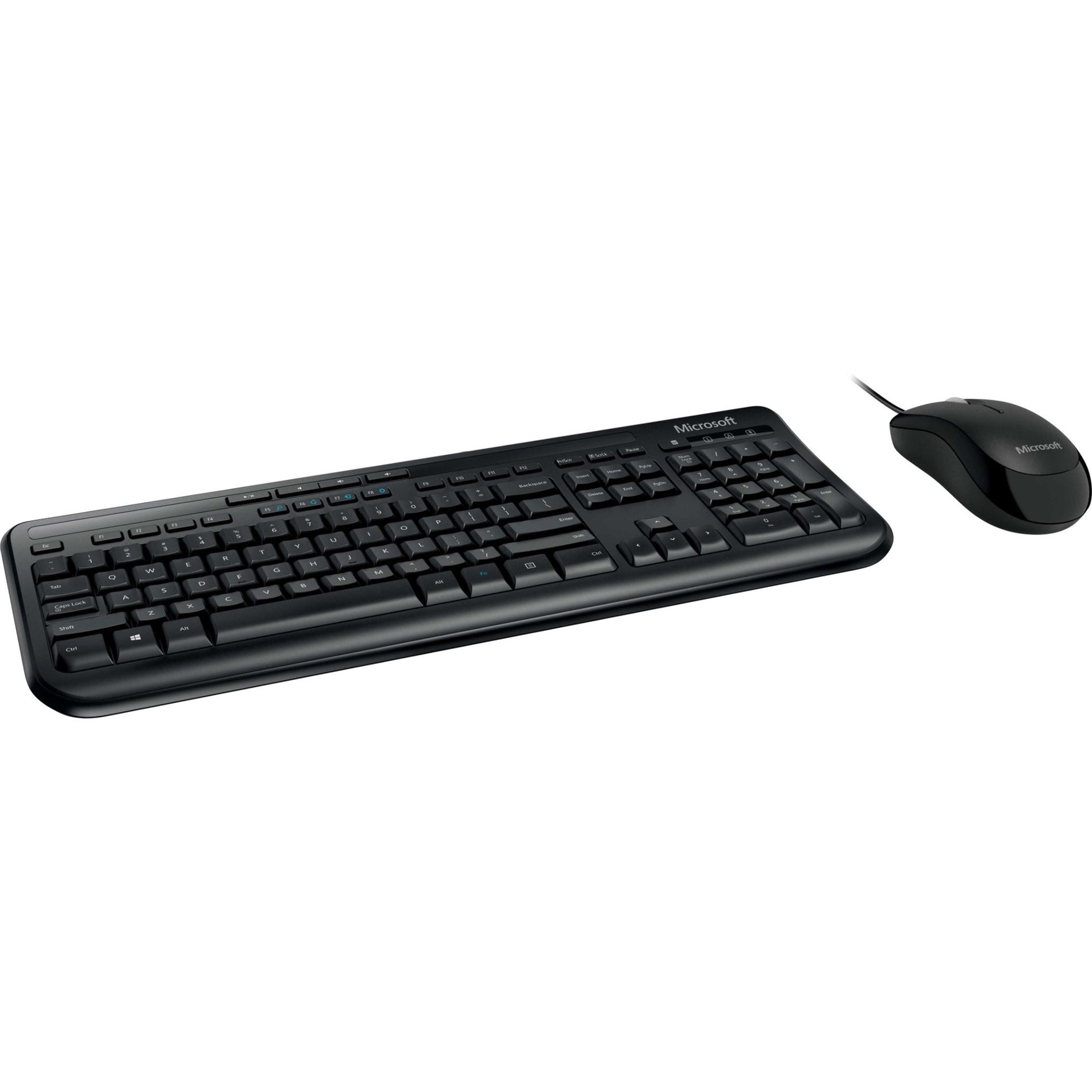 Microsoft APB-00001 Wired Desktop 600 Keyboard and Mouse, Spill Resistant, Symmetrical Mouse, 3 Year Warranty