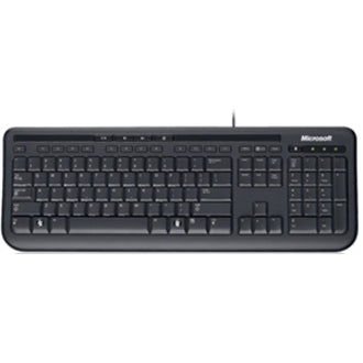 Microsoft ANB-00001 Wired Keyboard 600, USB, Black, English, Quiet Keys, Spill Resistant
