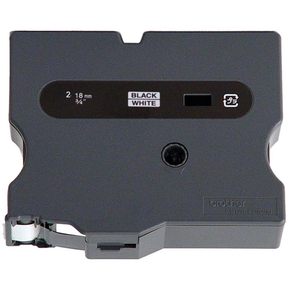 Brother TX2411 TX Series Laminated Tape Cartridge, 3/4" Size, Black/White