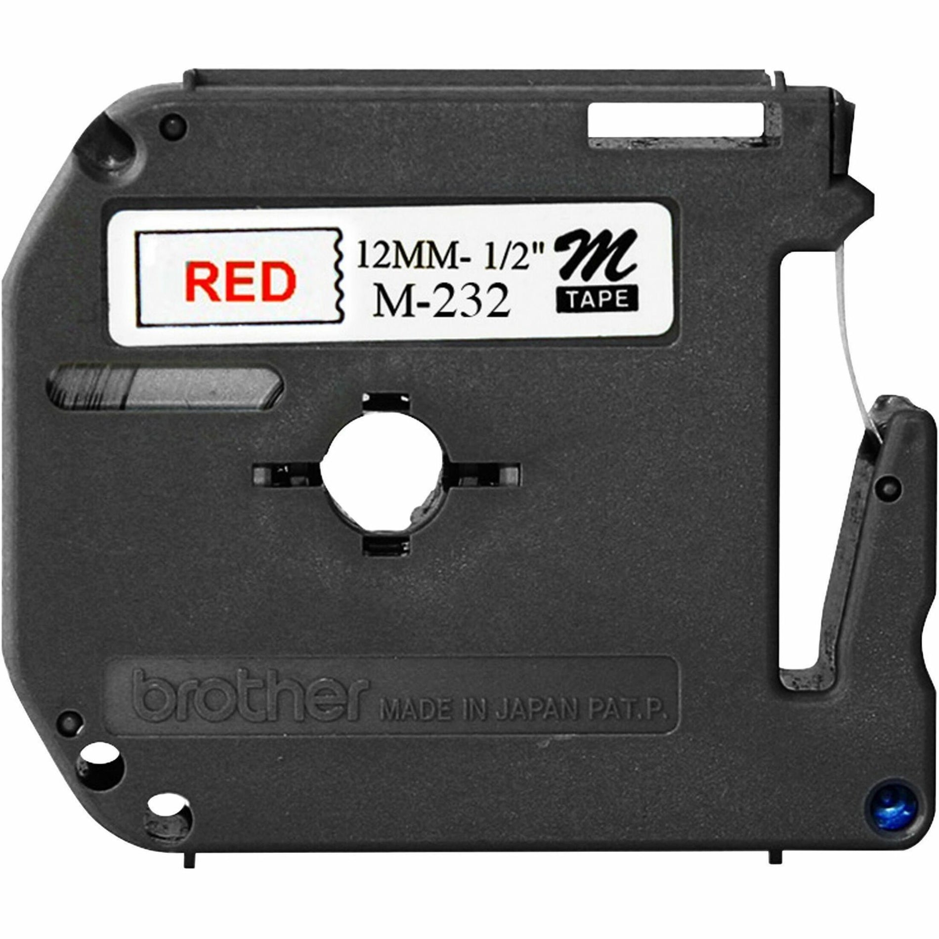 Brother MK232 P-touch Nonlaminated Label Tape, 1/2" Size, Red/White