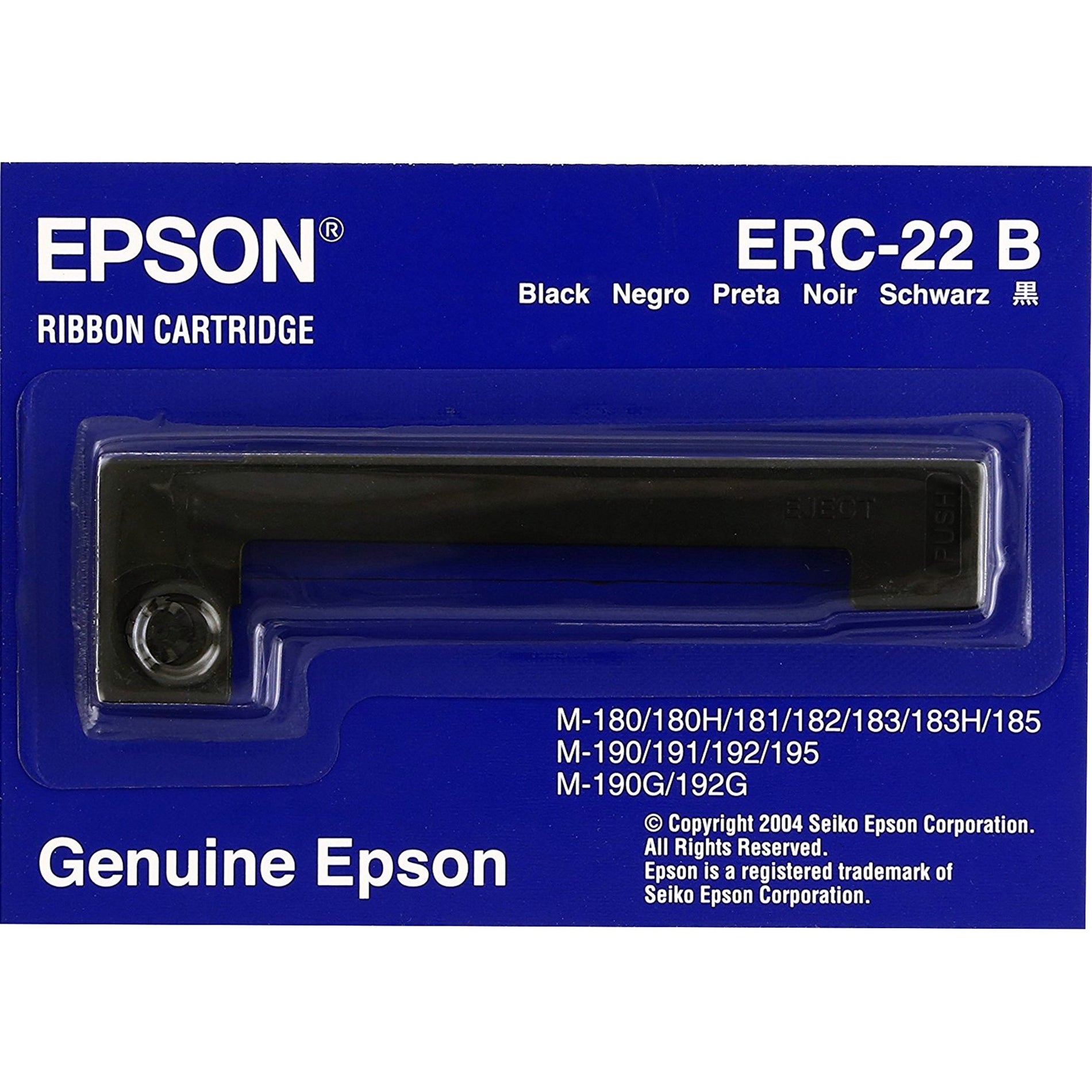 Epson ERC-22B Dot Matrix Printer Fabric Ribbon, Black - 1 Pack